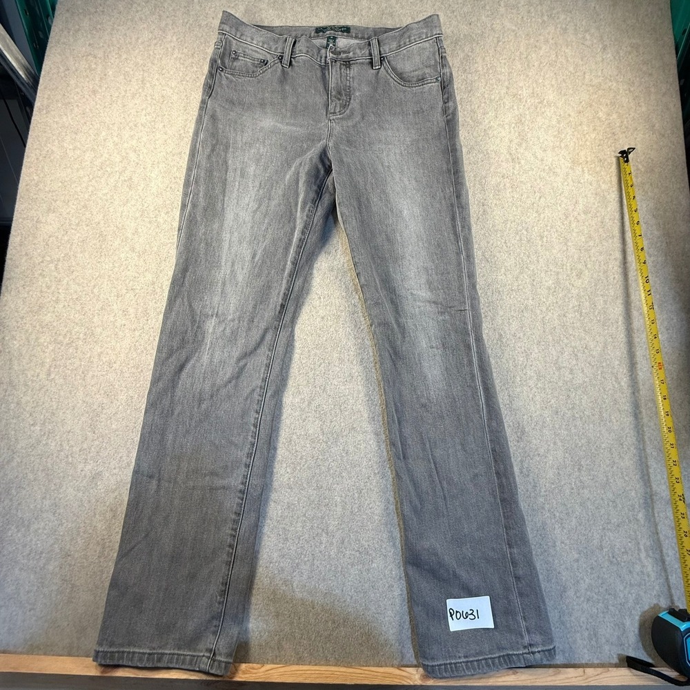 Lauren Ralph Lauren‎ Gray Straight Leg Stretch Jeans Womens Size 10 Faded Wash